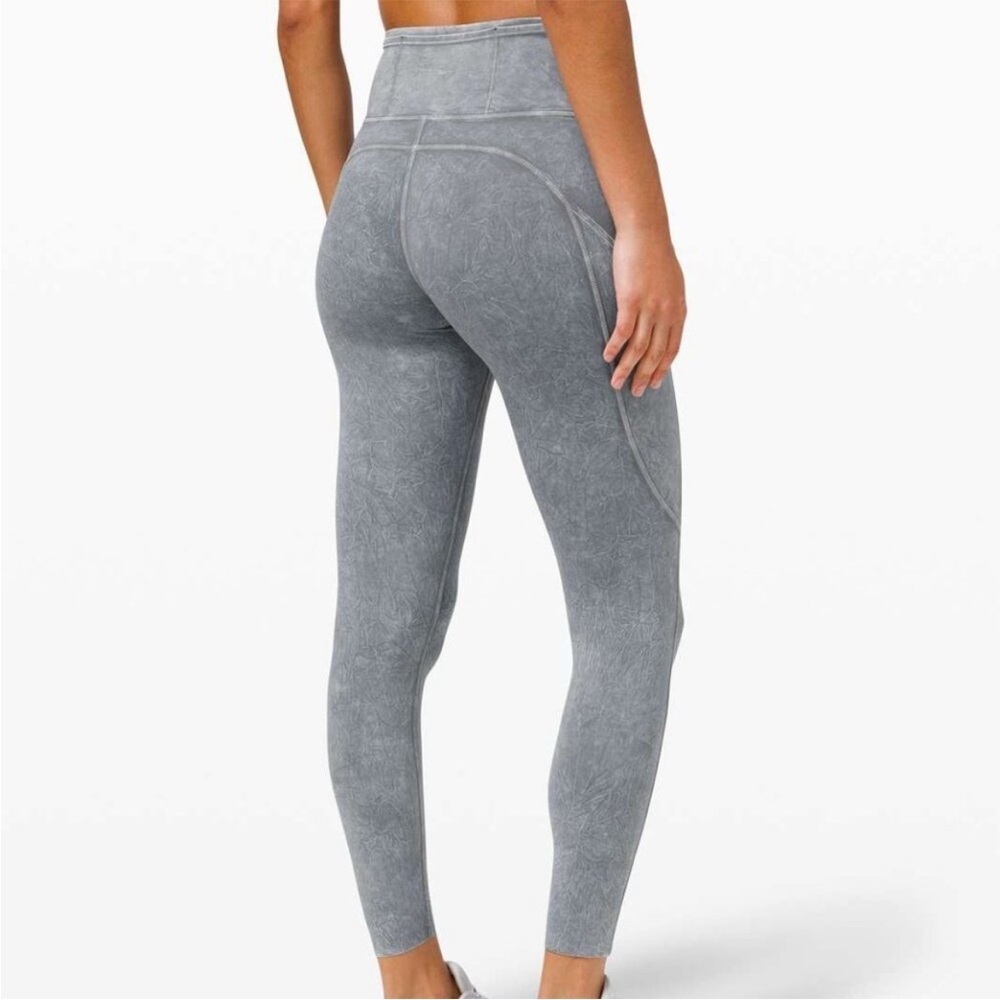 Lululemon Fast and Free High Rise  *Ice Dye Ice Wash Asphalt Grey